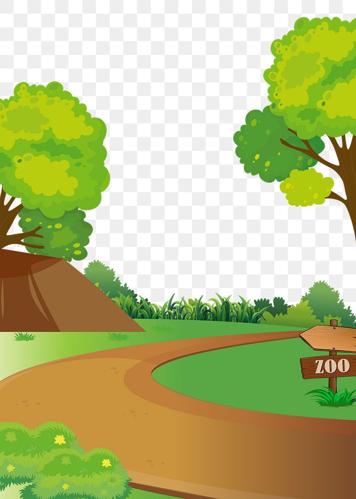 Road to the zoo png illustration, transparent background. Free public domain CC0 image.