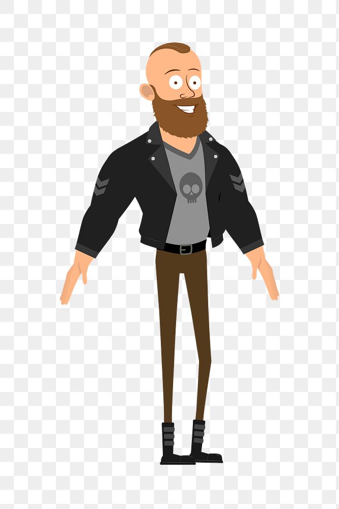 Hipster man wearing jacket png illustration, transparent background. Free public domain CC0 image.