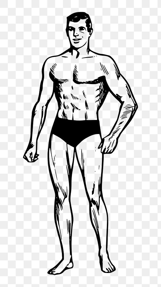 Muscle man png illustration, transparent background. Free public domain CC0 image.