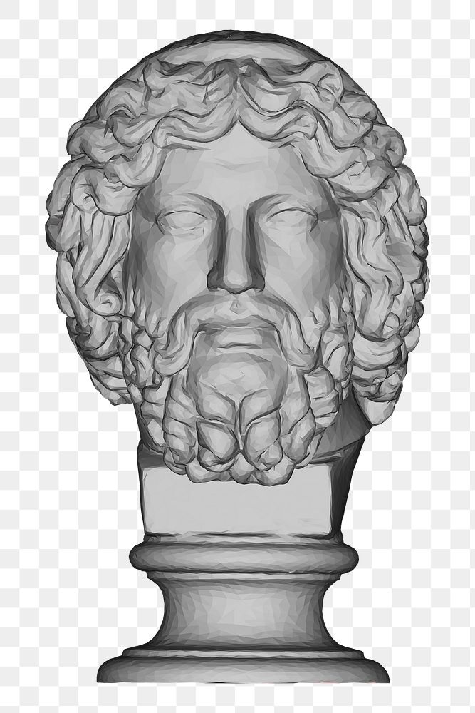 Greek head statue male png, transparent background. Free public domain CC0 image.