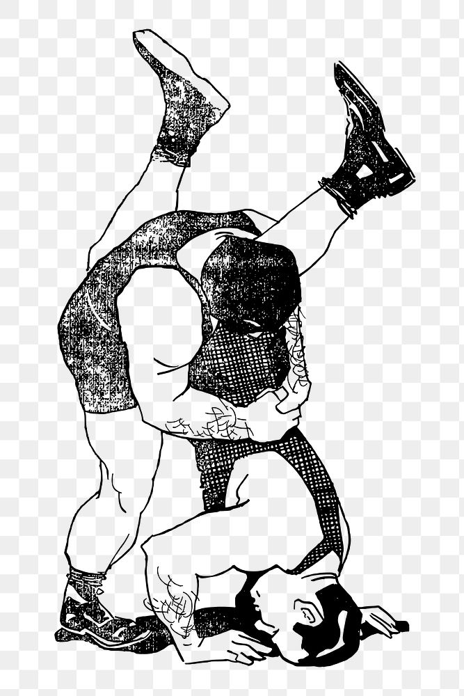 Wrestling png illustration, transparent background. Free public domain CC0 image.