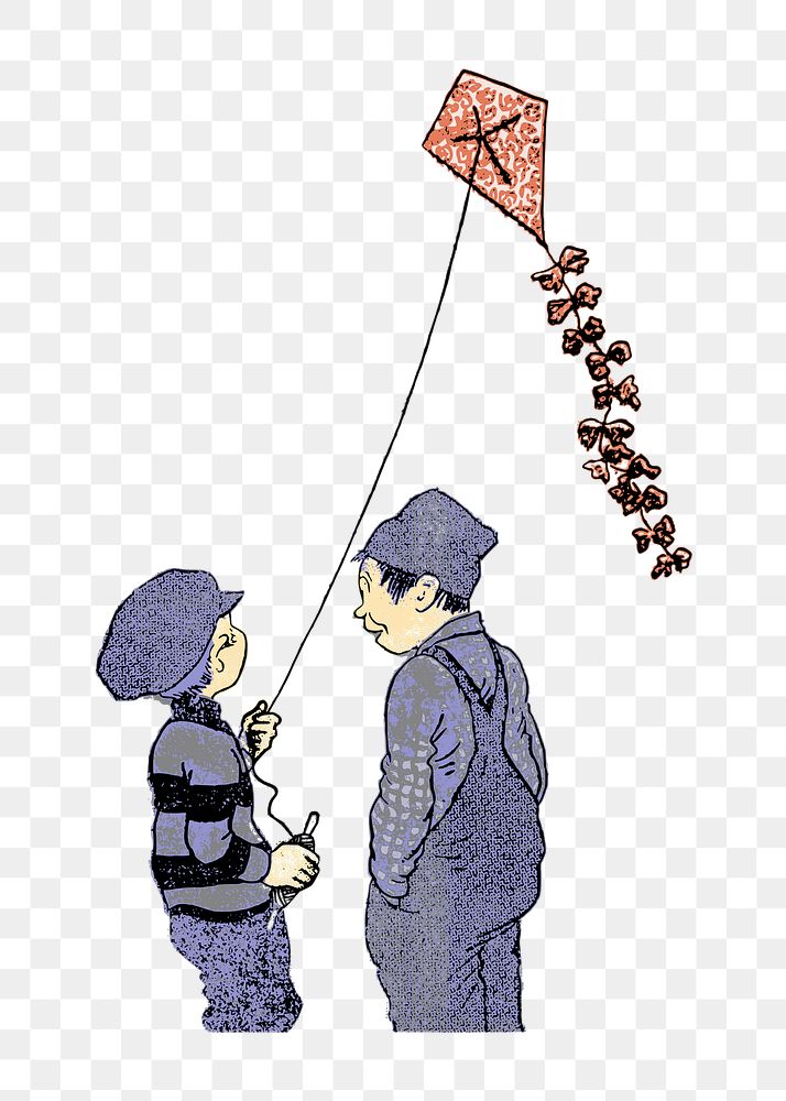 Png vintage asian kite clipart, transparent background. Free public domain CC0 image.