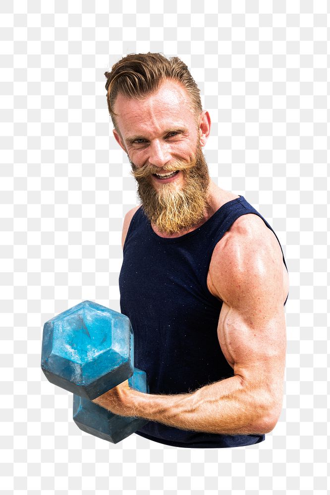 Muscular man png collage element, transparent background