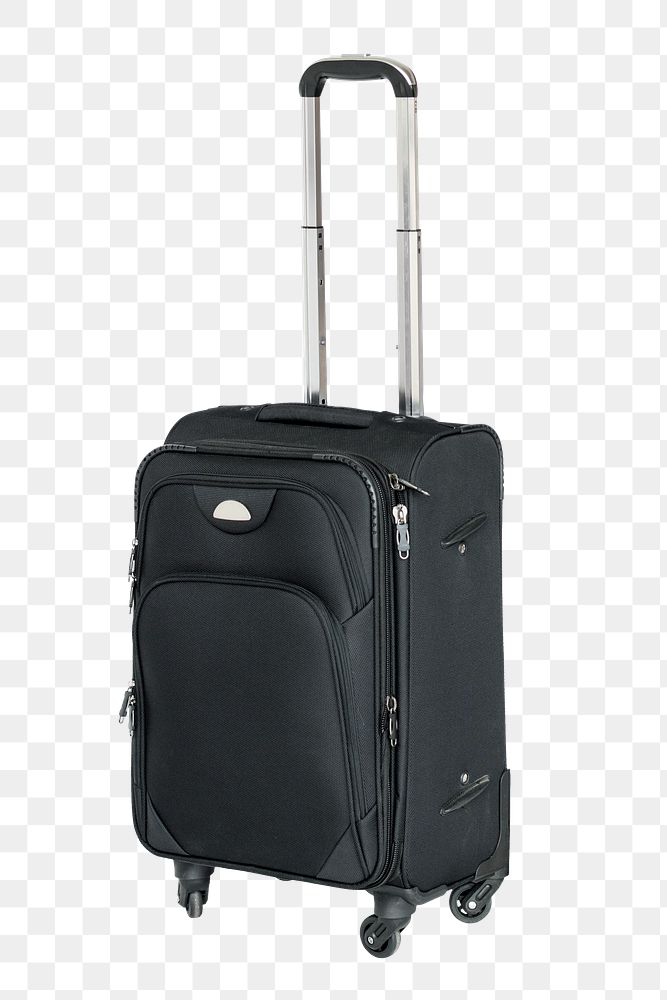 Black suitcase png, transparent background