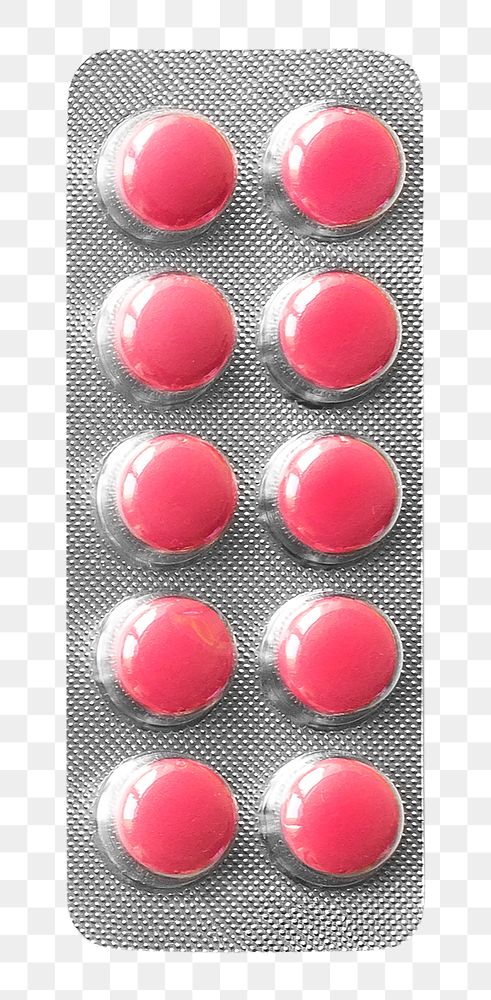 Red pills png, isolated object, transparent background