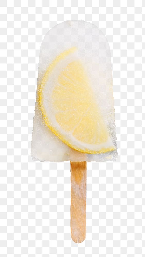 Lemon popsicles png, transparent background