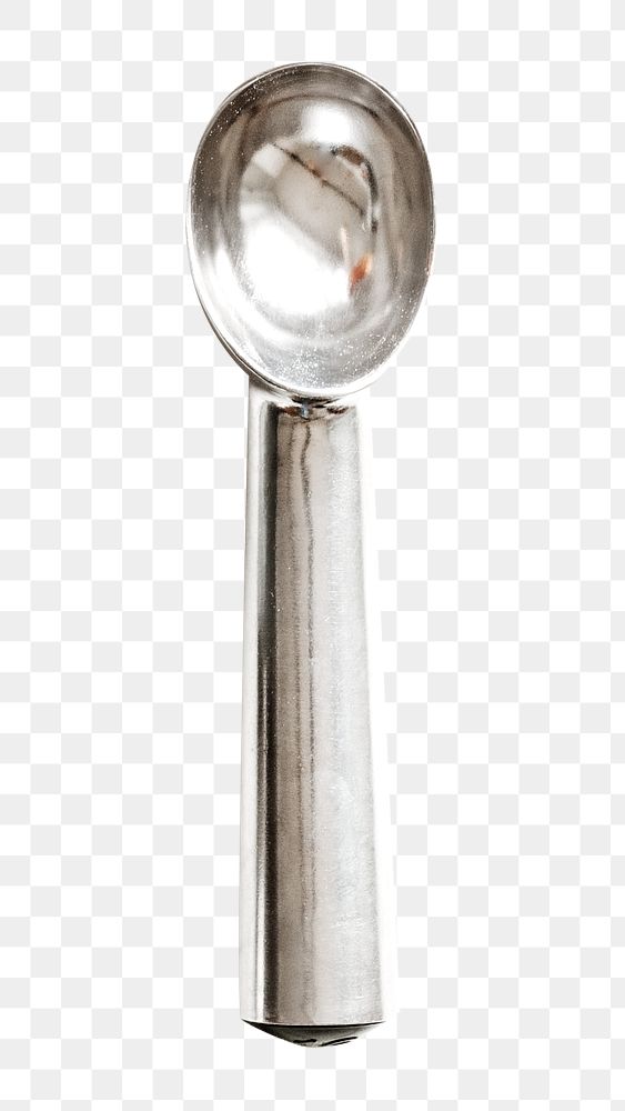 Png metal ice cream scoop, isolated object, transparent background
