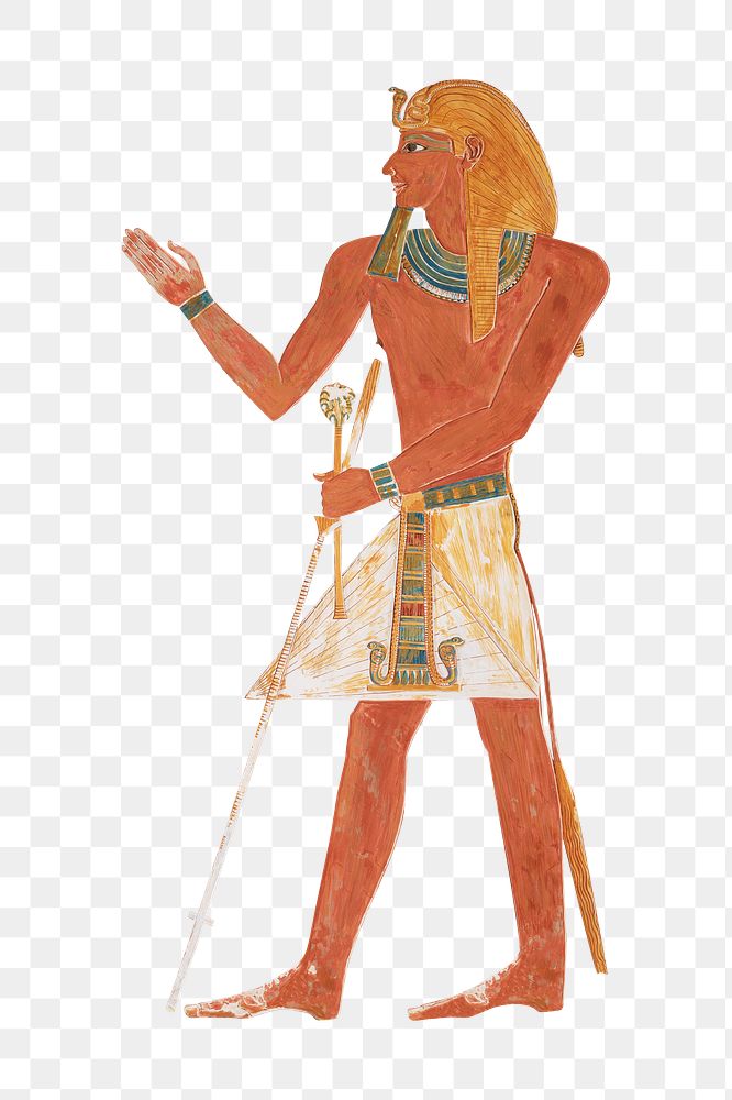 PNG Thutmose I, ancient Egyptian illustration by Nina de Garis Davies, transparent background.  Remixed by rawpixel. 