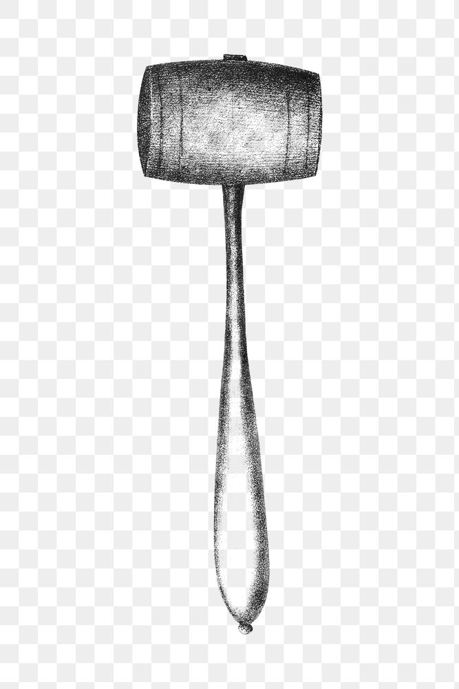 PNG Hammer, vintage gardening tool illustration, transparent background.  Remixed by rawpixel. 