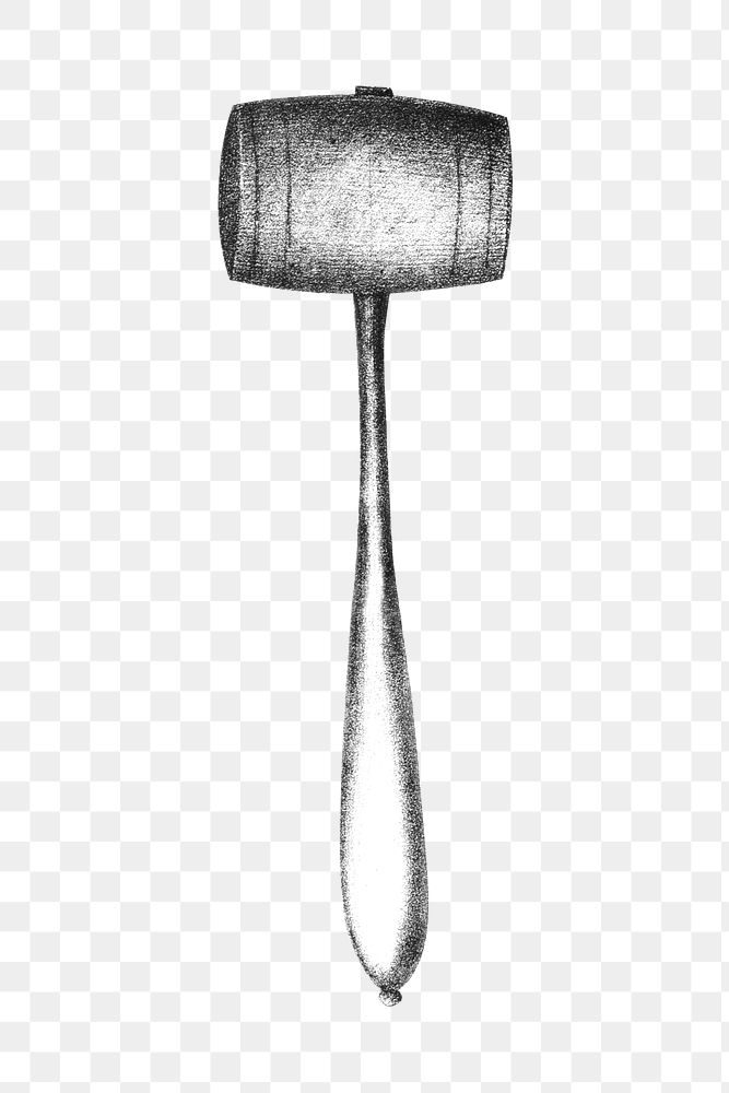 PNG Hammer, vintage gardening tool illustration, transparent background.  Remixed by rawpixel. 