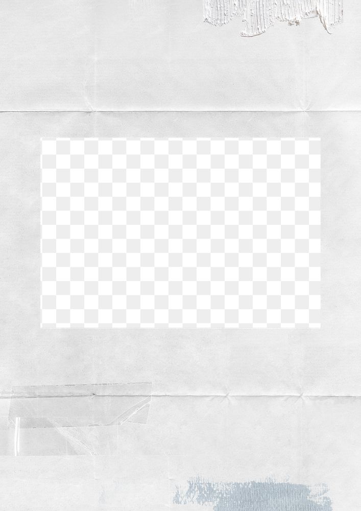 White paper png frame, transparent background
