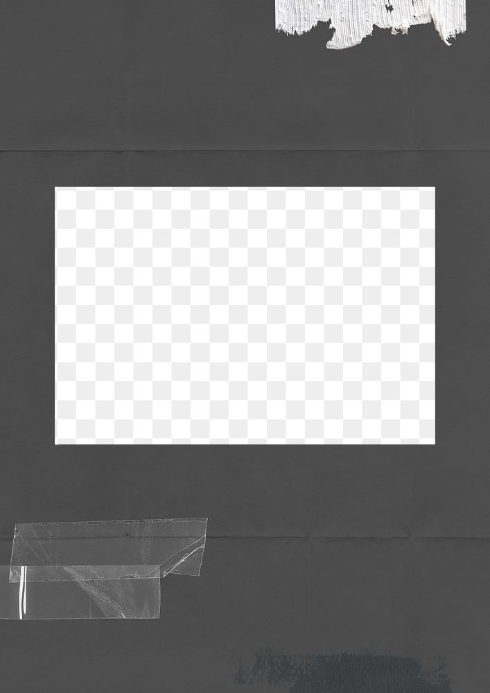 Black paper png frame, transparent background