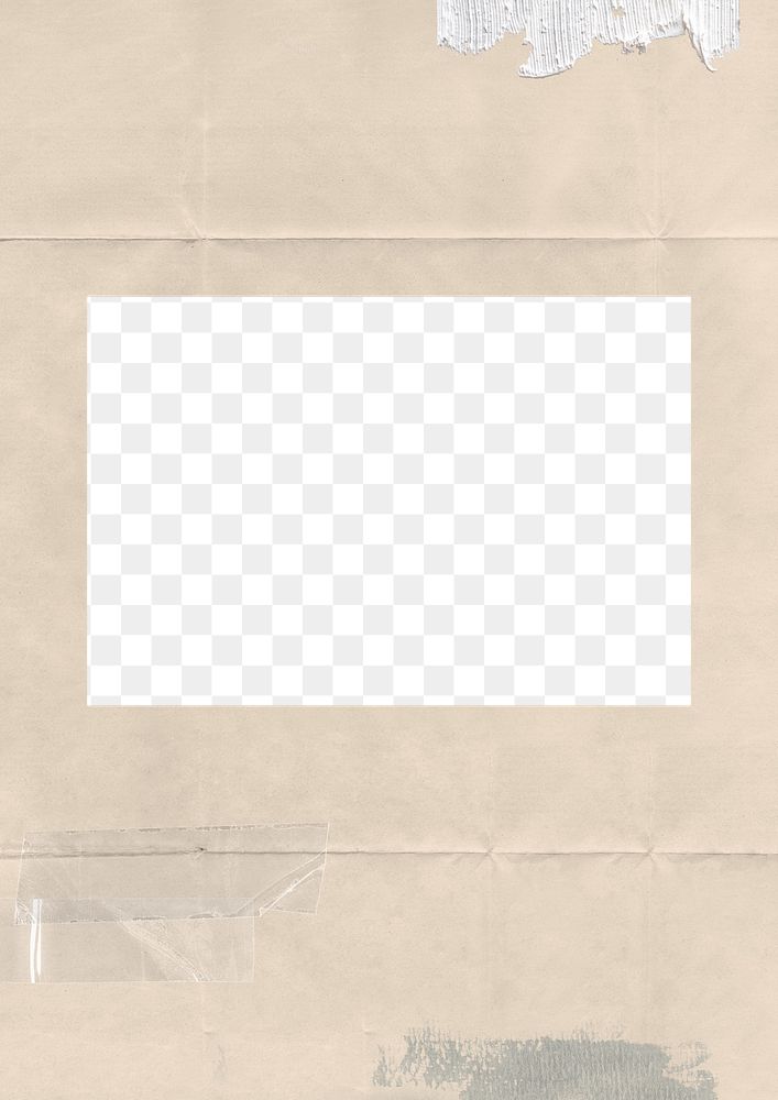 Brown paper png frame, transparent background