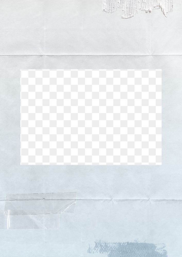 Blue paper png frame, transparent background