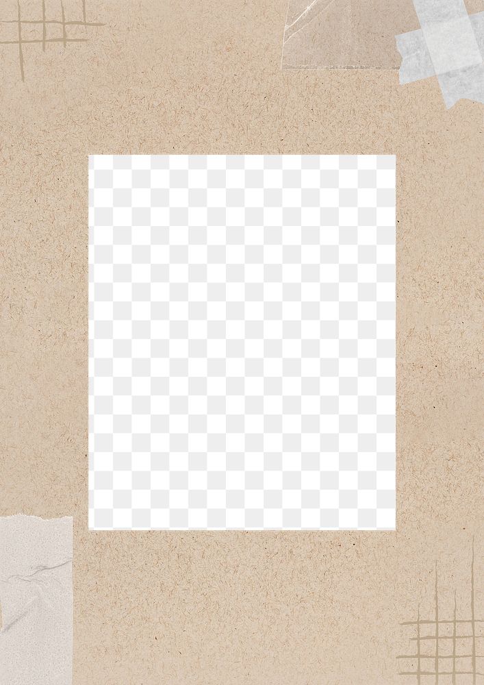 Brown rectangle png frame, transparent background