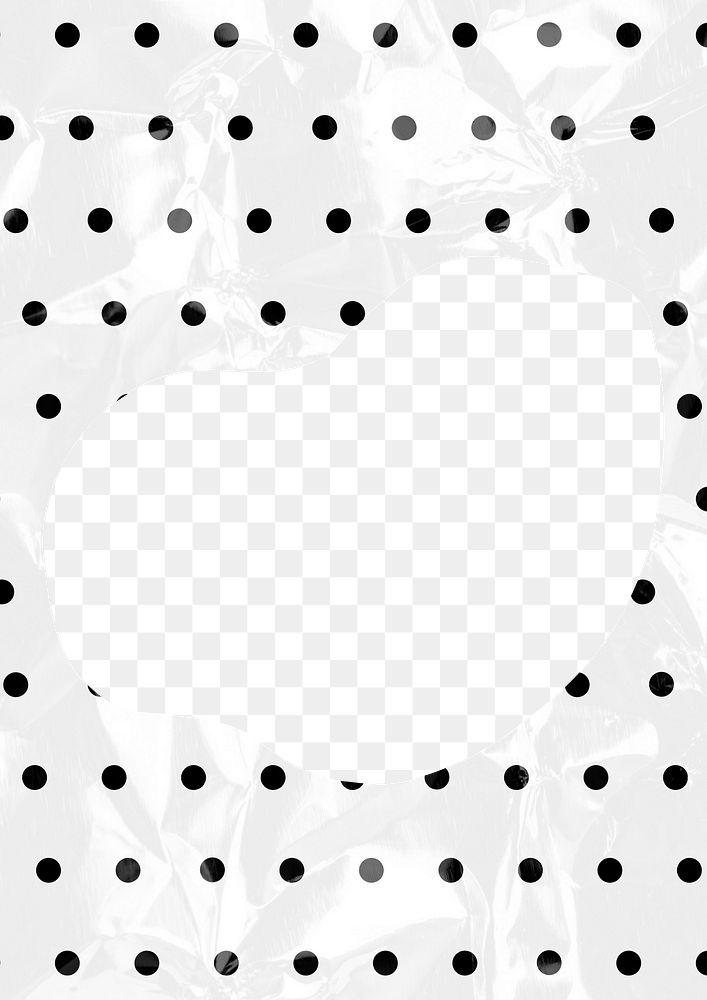 White png frame, polka dot pattern, transparent background