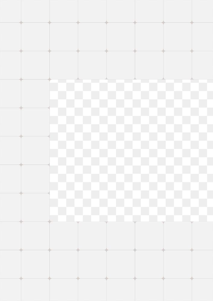 White grid png border, transparent background