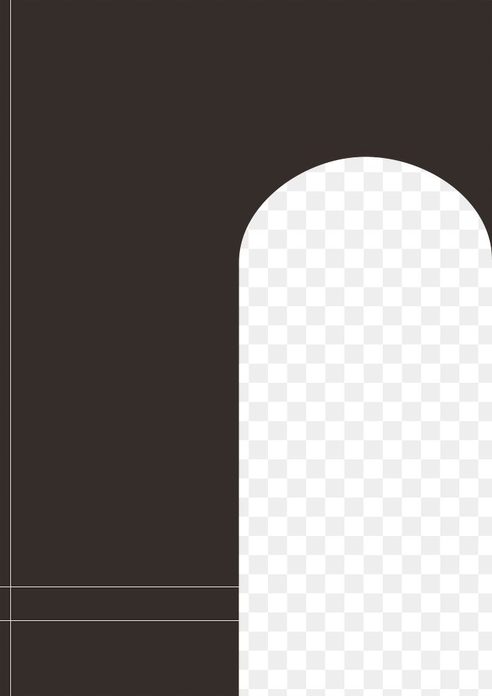 Brown arch png border, transparent background