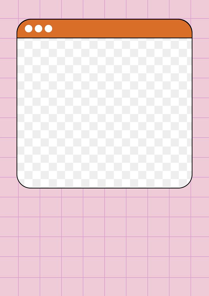 Pink png frame, browser window, transparent background