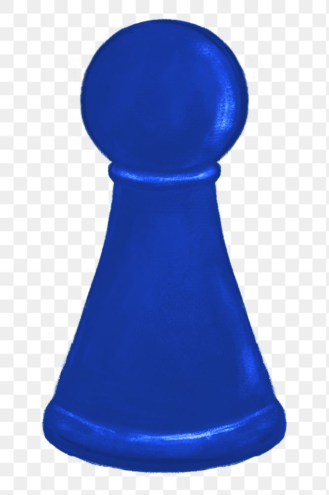 Blue pawn png chess piece, transparent background