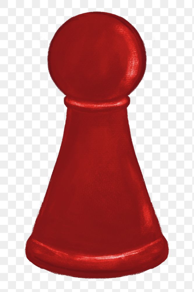 Red pawn png chess piece, transparent background