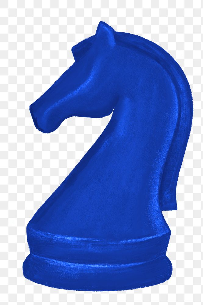 Blue knight png chess piece, transparent background