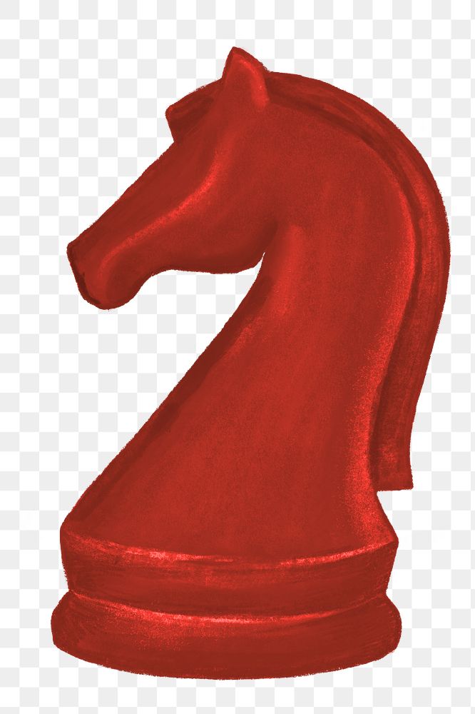 Red knight png chess piece, transparent background