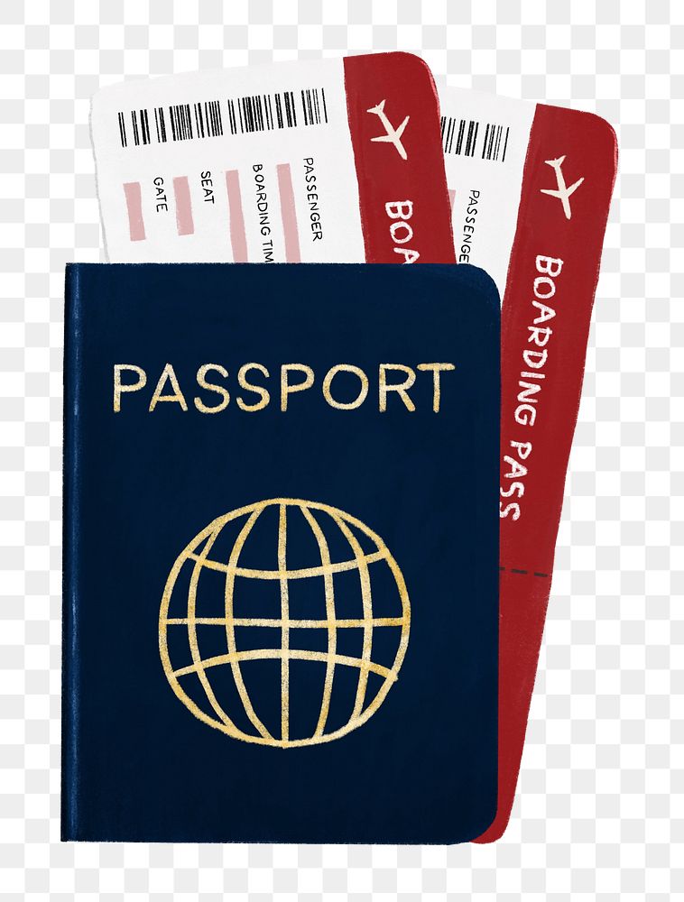 Passport png boarding pass, travel remix, transparent background