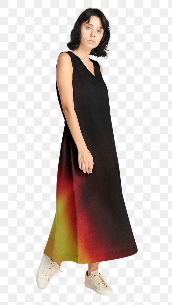 Woman png wearing long dress, transparent background