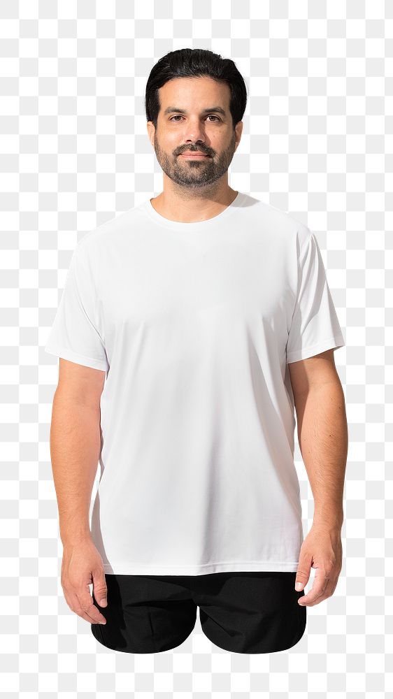 Png white t-shirt, indian male model, transparent background