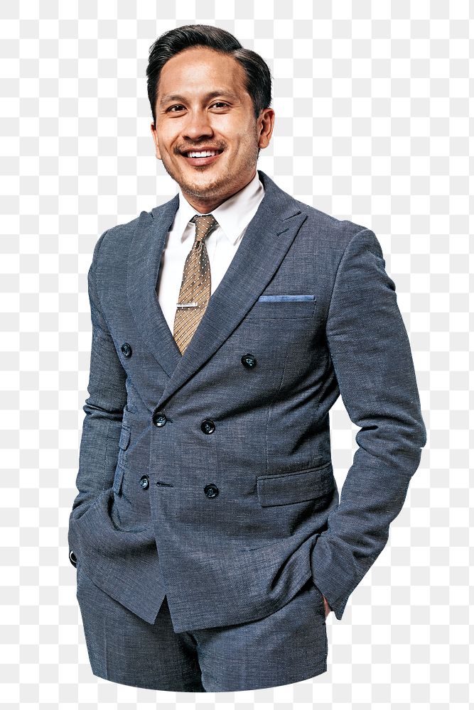 PNG Asian businessman, collage element, transparent background