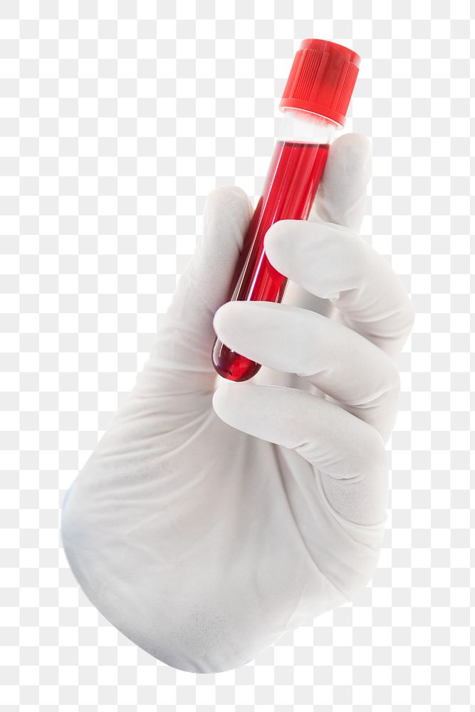 PNG Doctor holding a blood test tube  transparent background