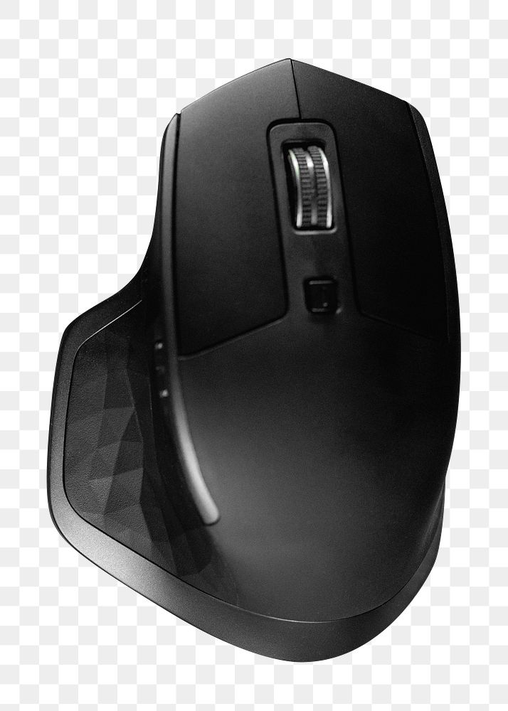 Wireless ergonomic mouse png, transparent background