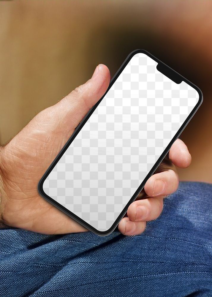 Phone screen png mockup, transparent design