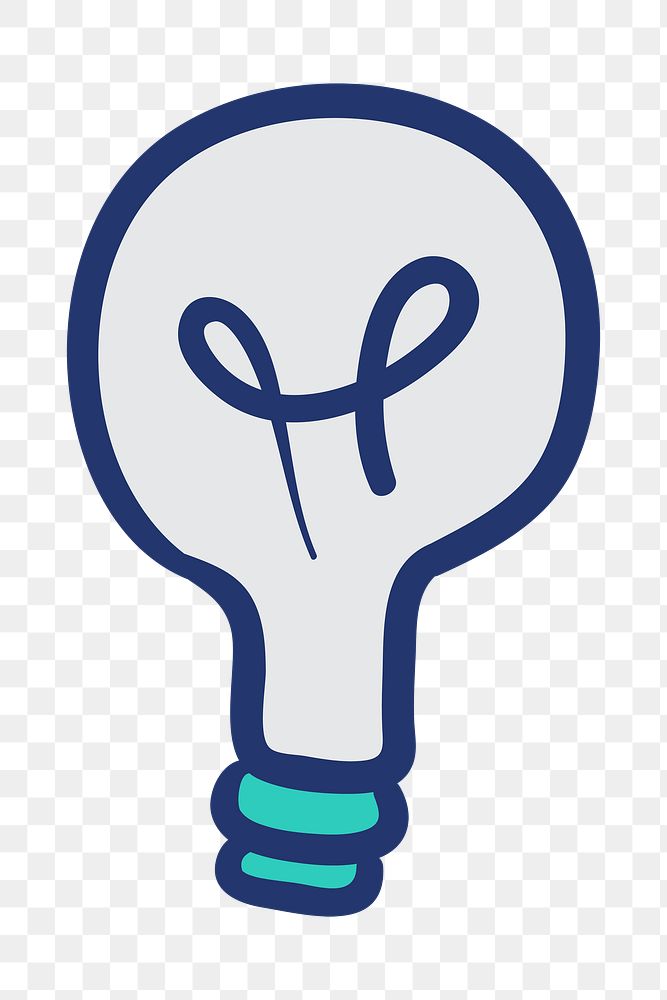 PNG doodle light bulb, idea & creativity transparent background