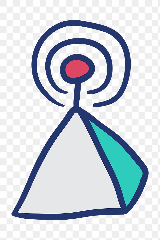 PNG doodle pyramid, signal transparent background