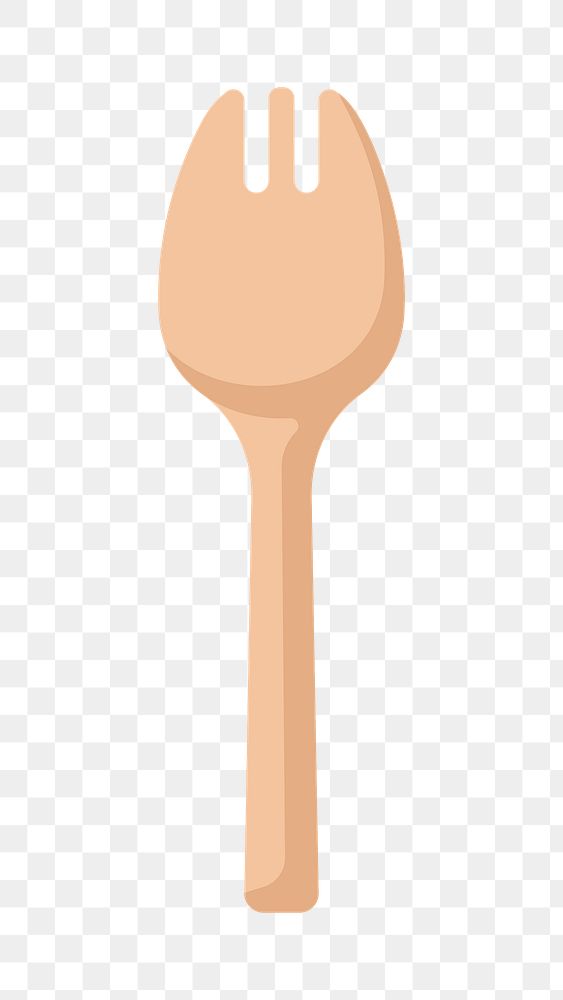 PNG wooden fork, eating utensils transparent background