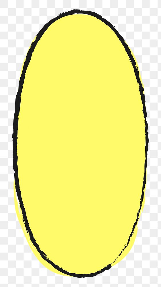 PNG yellow oval badge element transparent background