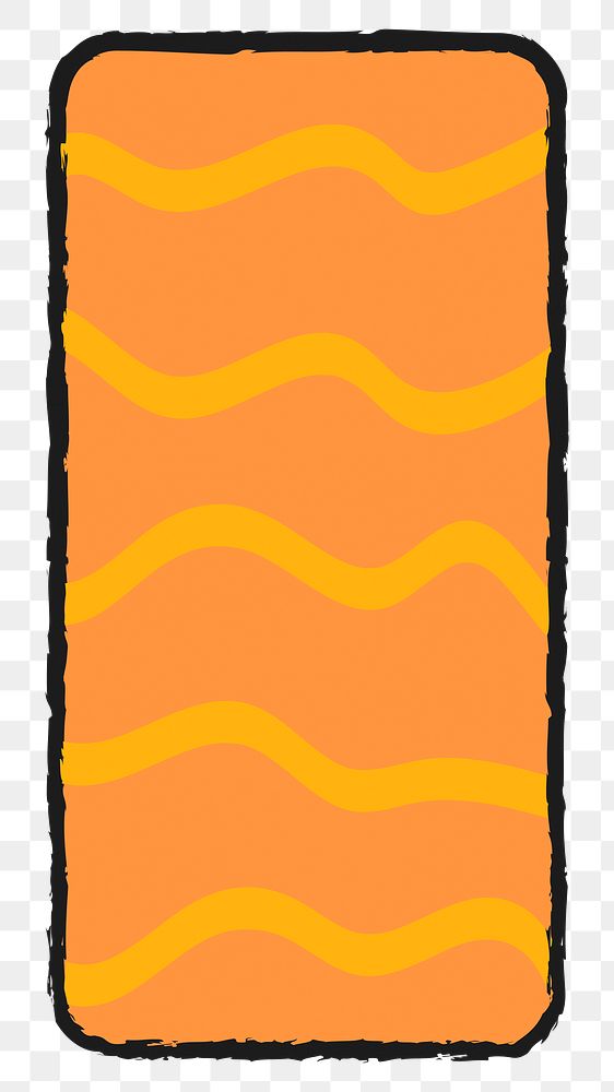 PNG orange wavy line badge, transparent background
