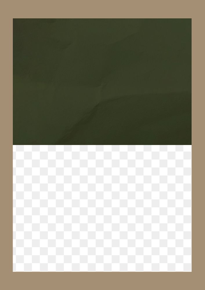 Brown frame png green paper texture, transparent background