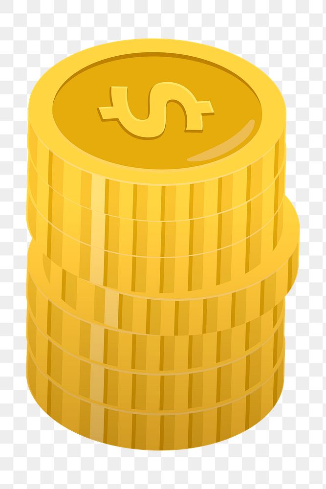PNG coin stack money financial  illustration transparent background