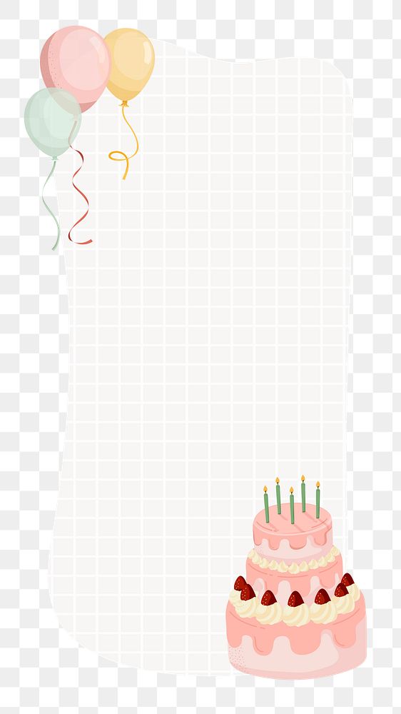PNG birthday notepaper balloon transparent background