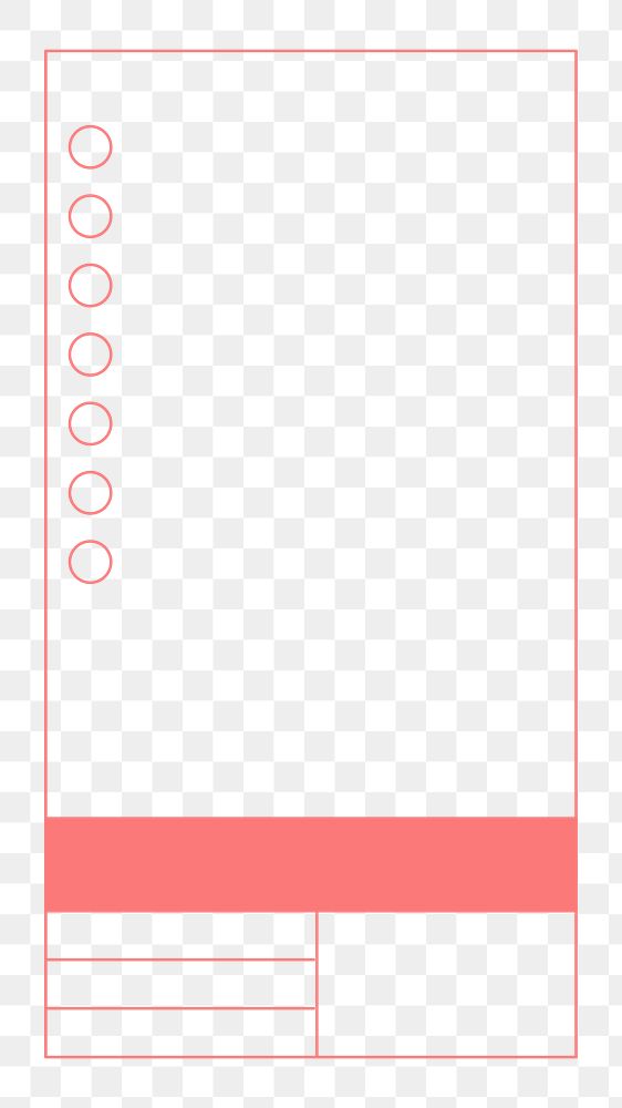 PNG Pink activity log table frame, minimal line art design, transparent background