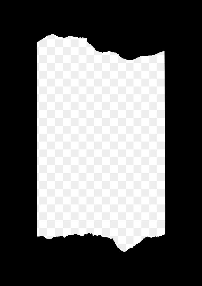Black frame png ripped paper texture, transparent background