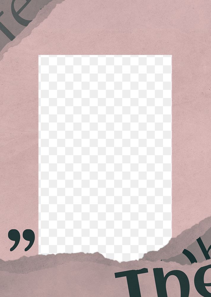 Pink frame png paper texture transparent background