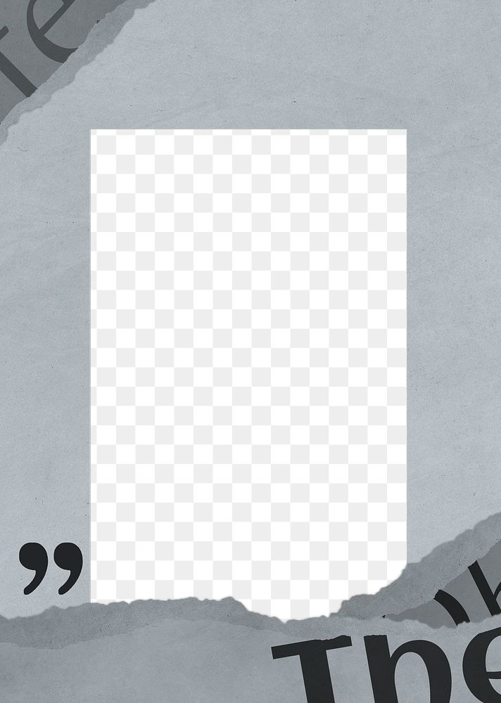 Gray frame png paper texture transparent background
