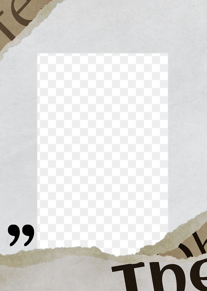 Gray frame png paper texture transparent background