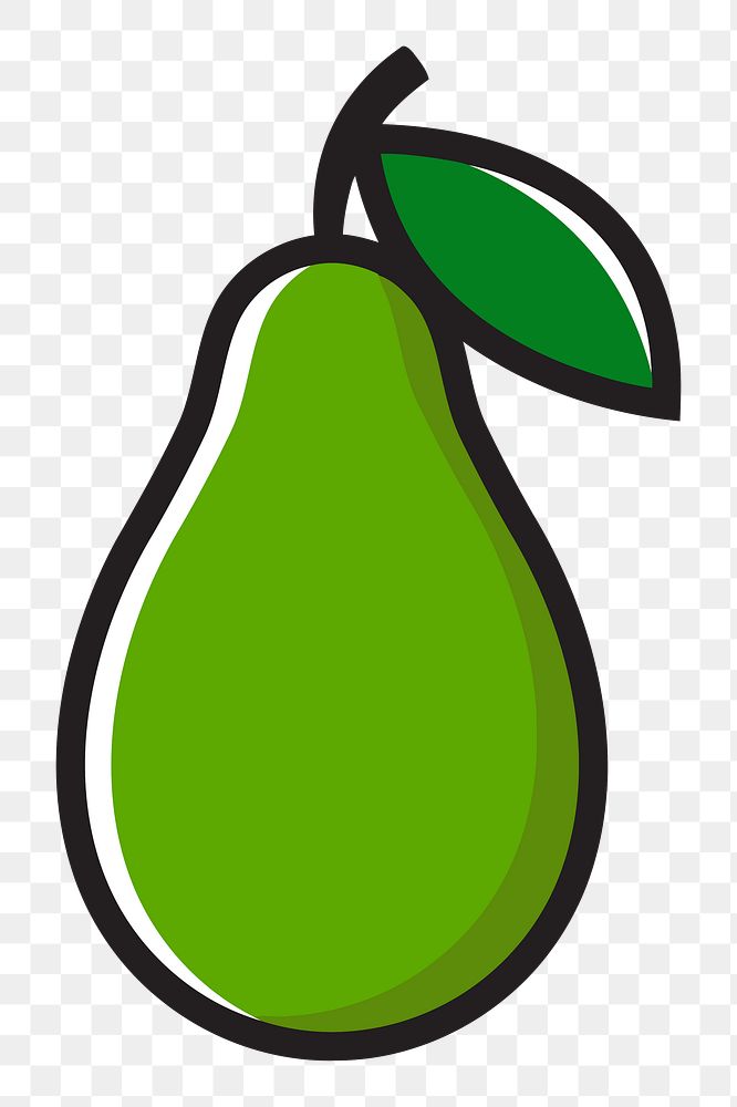 Avocado png clipart illustration, transparent background. Free public domain CC0 image.