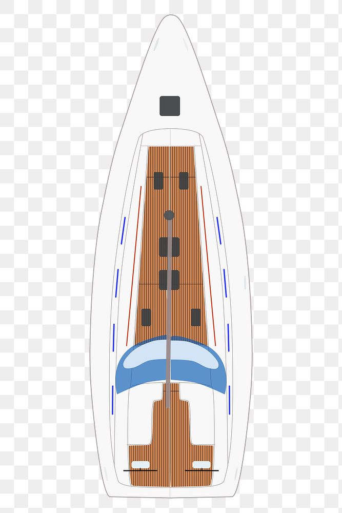 PNG Sail yacht top view, clipart, transparent background
