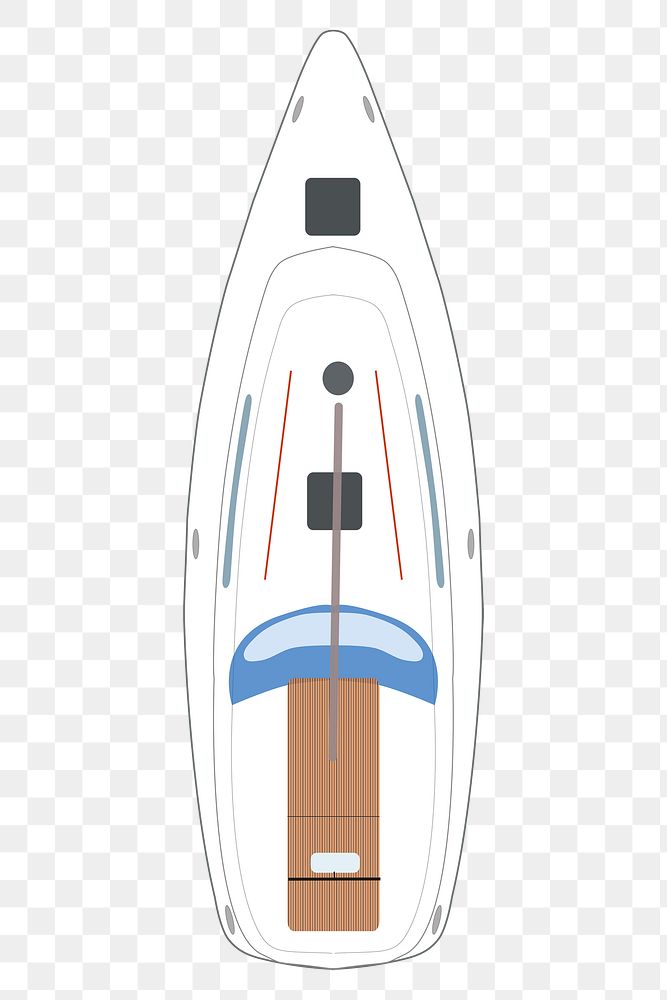 PNG Sail yacht top view, clipart, transparent background